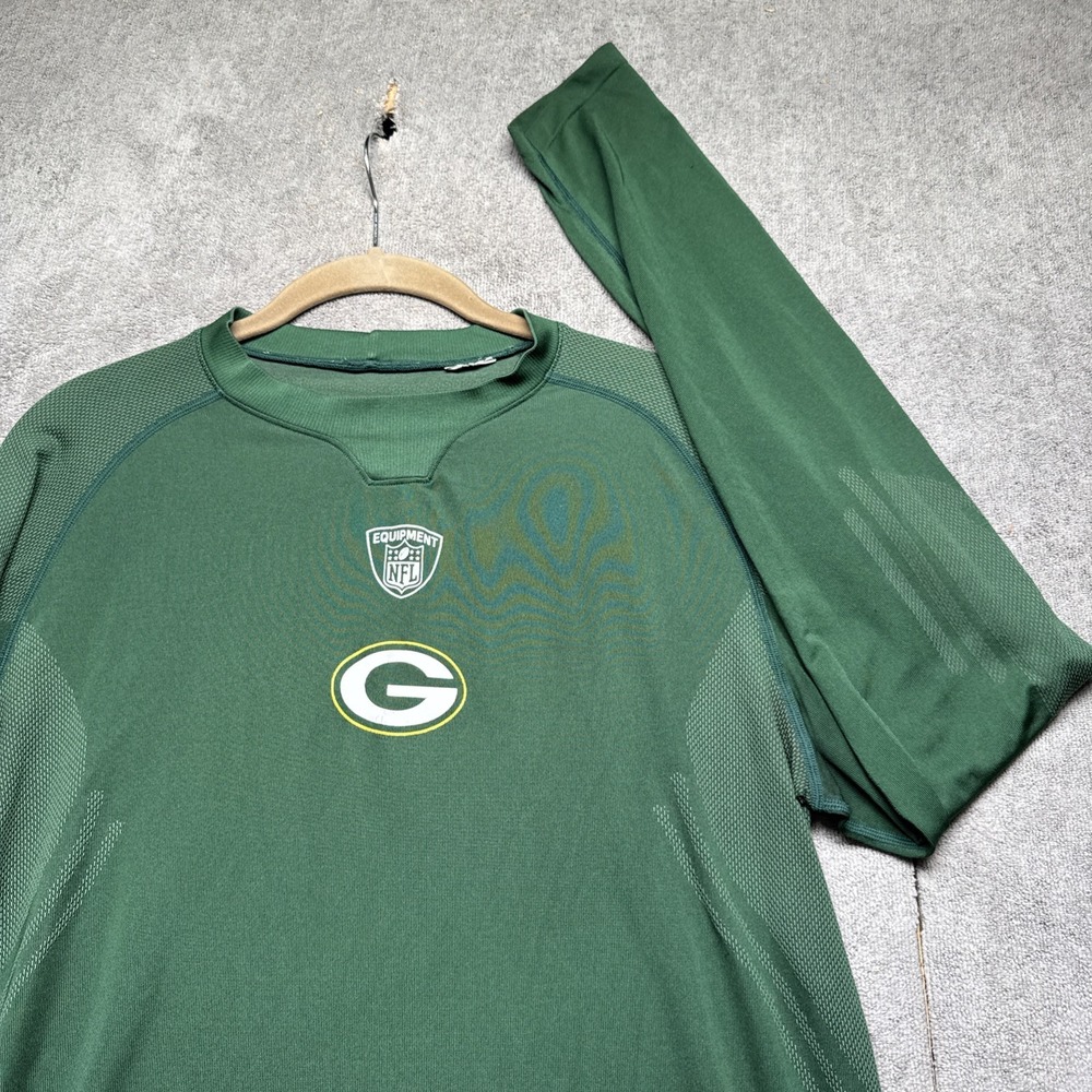 Green‎ Bay Packers Long Sleeve Shirt Reebok  NFL Football Fan Gear Mens Medium